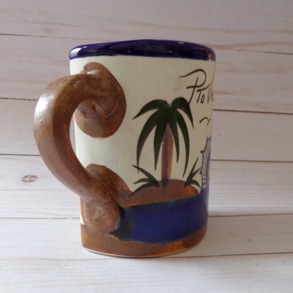 Puerto Vallarta Stoneware Souvenir Gag Gift Half a Mug Blue Marlin 2869 - Picture 3 of 7